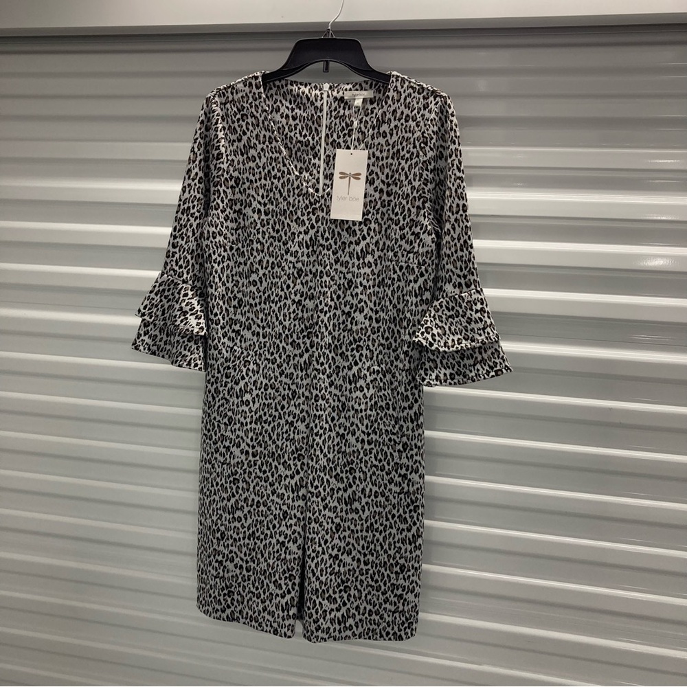 Tyler Boe Black and White Animal Print Dress